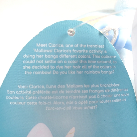 Clarice Squishmallows Clips BNWT Blue Caticorn Claire's Exclusive Plush Charm - Picture 3 of 8